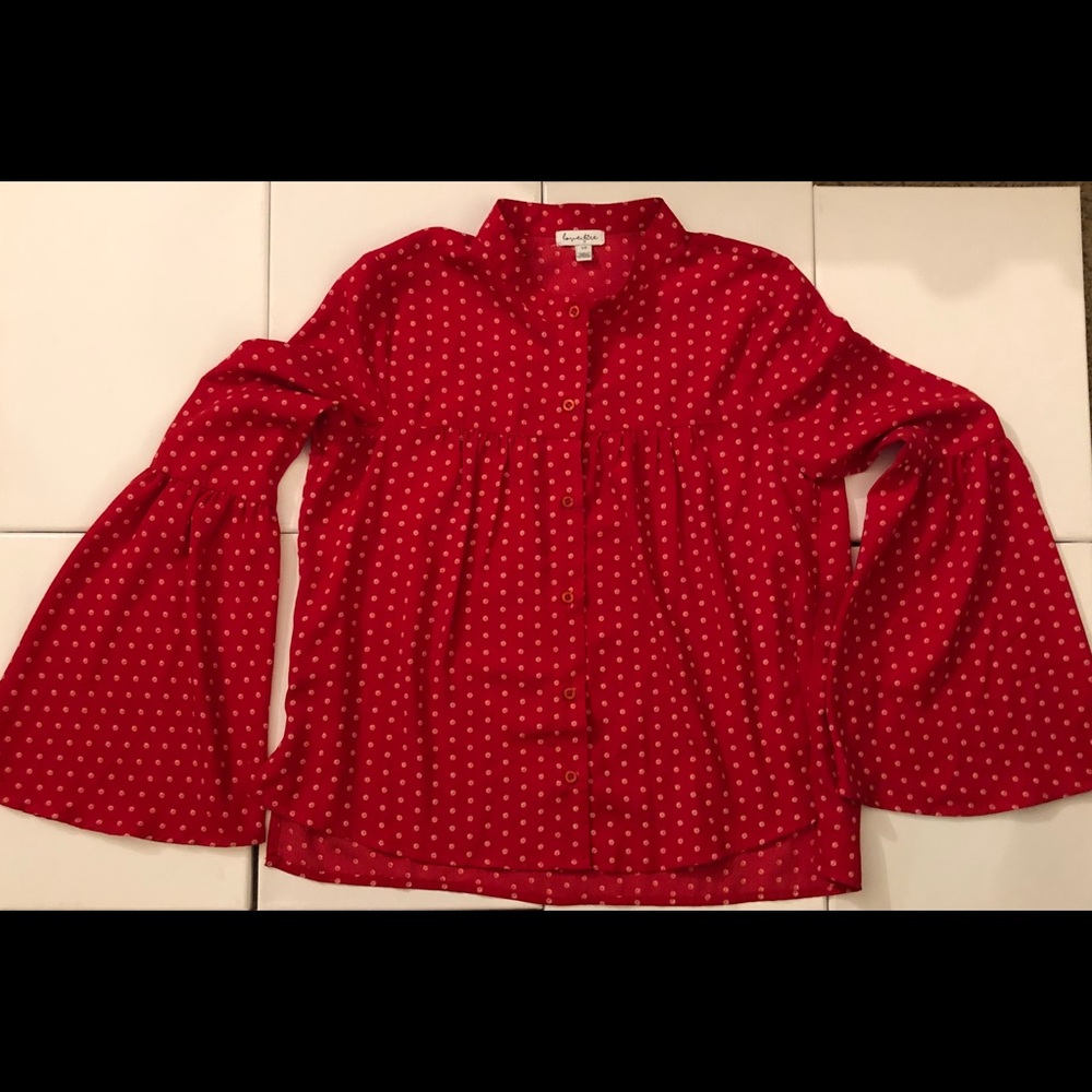 Love, Fire long sleeve button up top